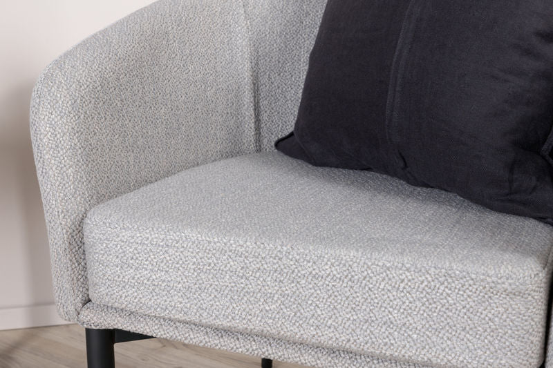 Fluffig enkelsoffa - svart / grått tyg Fåtölj Venture Home