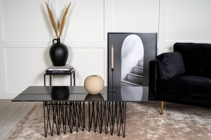 Sten Soffbord - Artificiell sten / Svart Soffbord Furniture Fashion