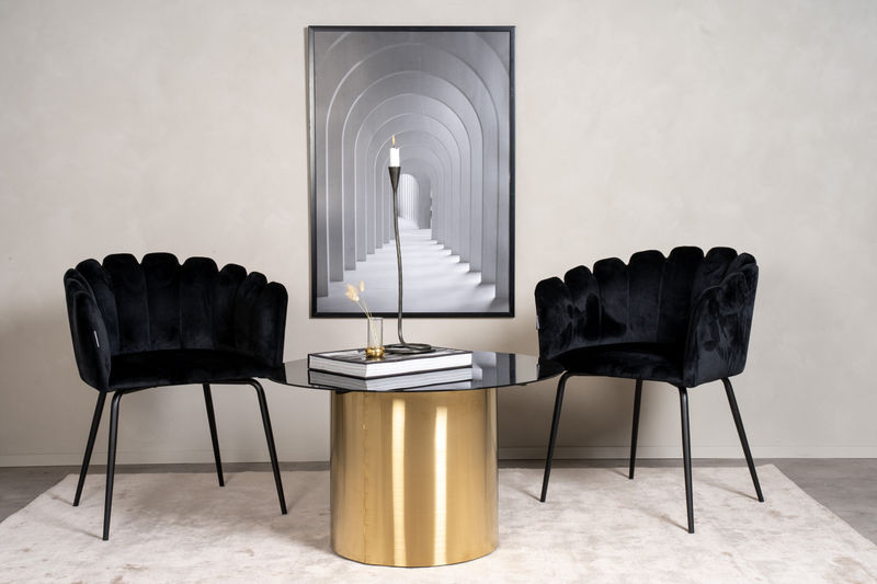 Ystad - Soffbord - Rökt glas / Glänsande mässing Soffbord Furniture Fashion