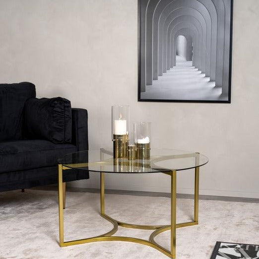 Soffbord - Kivik - Glas / Borstad mässing Furniture Fashion