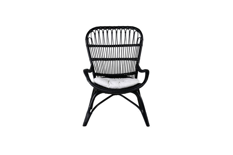 Ella Fåtölj - Rattan - Svart/Vit Venture Home