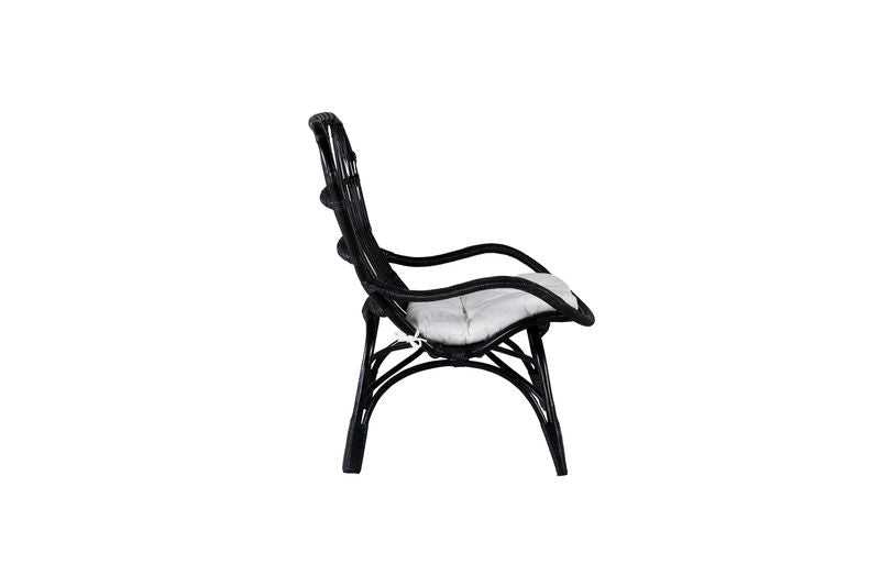 Ella Fåtölj - Rattan - Svart/Vit Venture Home