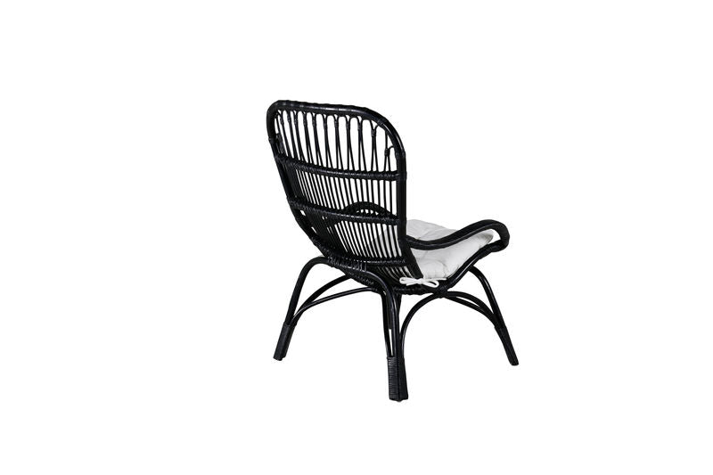 Ella Fåtölj - Rattan - Svart/Vit Venture Home