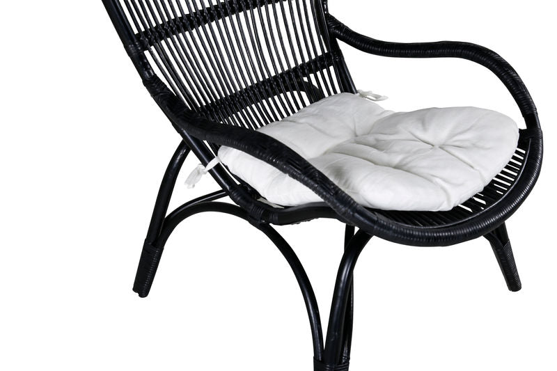 Ella Fåtölj - Rattan - Svart/Vit Venture Home