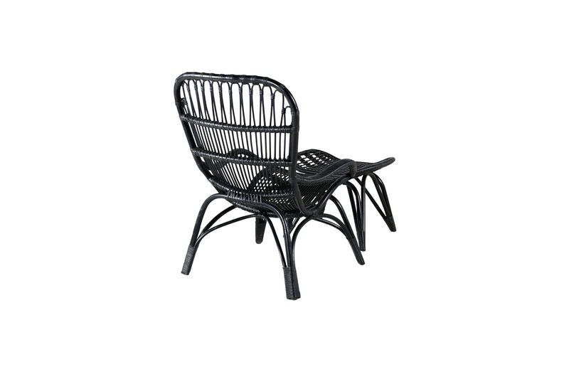Ella Fåtölj - Rattan - Svart/Vit Venture Home