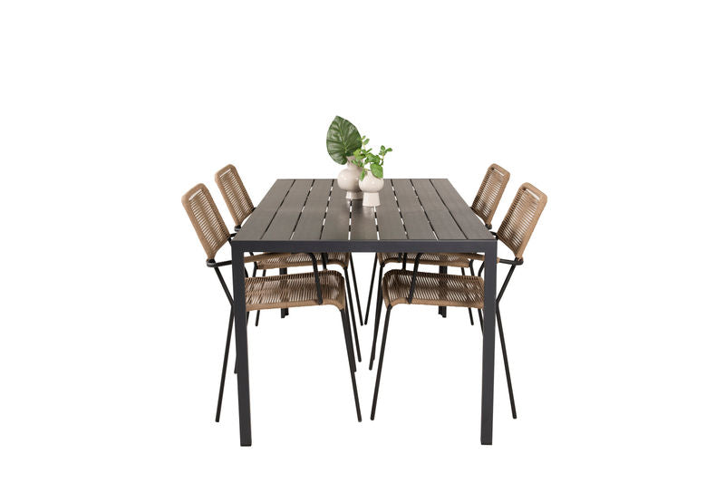 LINDOS & BREAK Matstolar 2 st Brun + Matbord Matbord Venture Home
