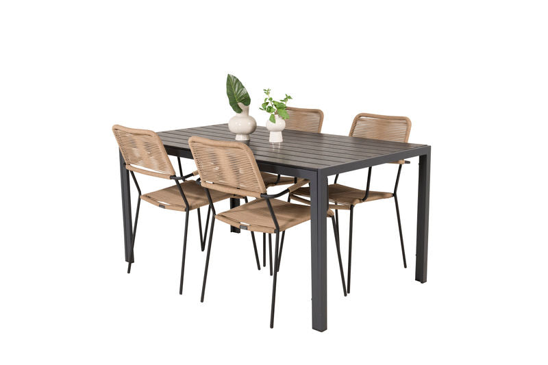 LINDOS & BREAK Matstolar 2 st Brun + Matbord Matbord Venture Home