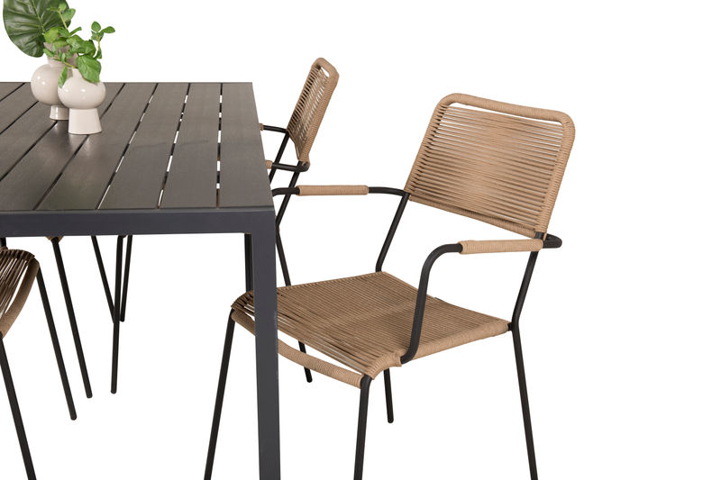 LINDOS & BREAK Matstolar 2 st Brun + Matbord Matbord Venture Home