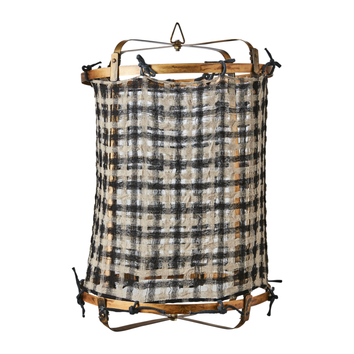 SHADE SIV Tyg till lampstomme S, Beige/svart – diameter: 40 cm, höjd: 45 cm