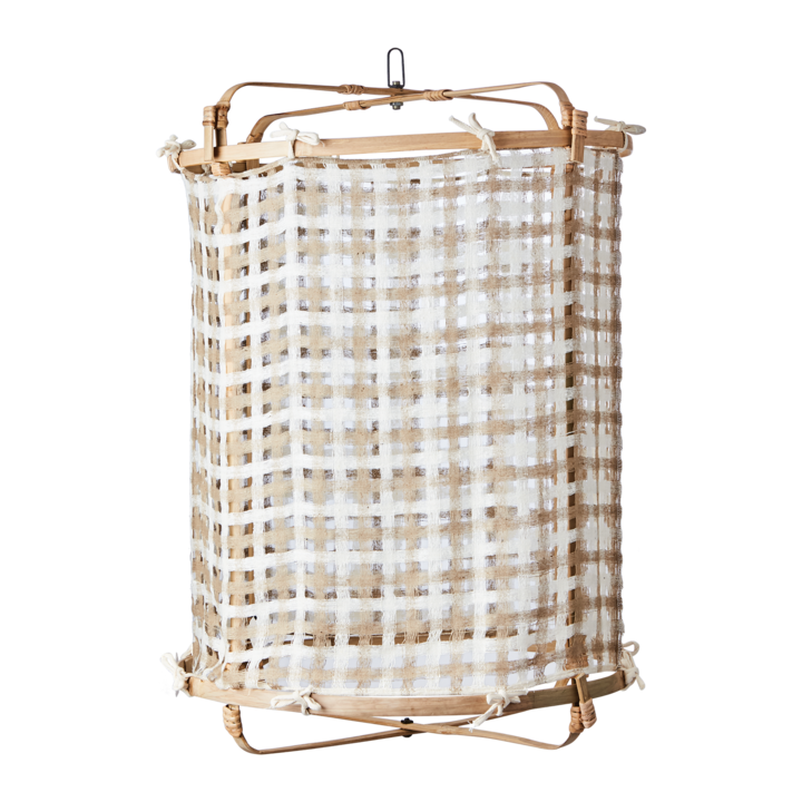 SHADE SIV Tyg till lampstomme L, Beige/vit – diameter: 50 cm, höjd: 55 cm