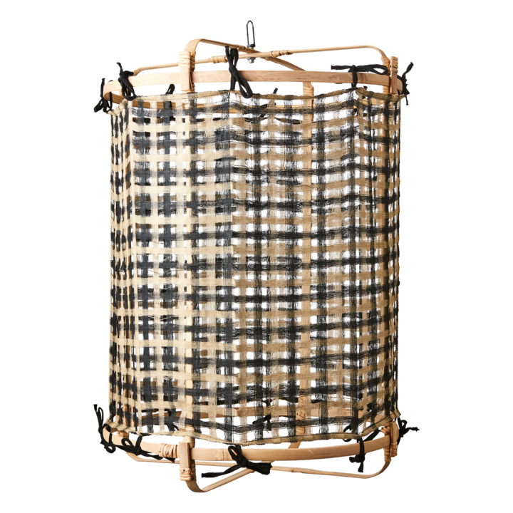 SHADE SIV Tyg till lampstomme L, Beige/svart – diameter: 50 cm, höjd: 55 cm