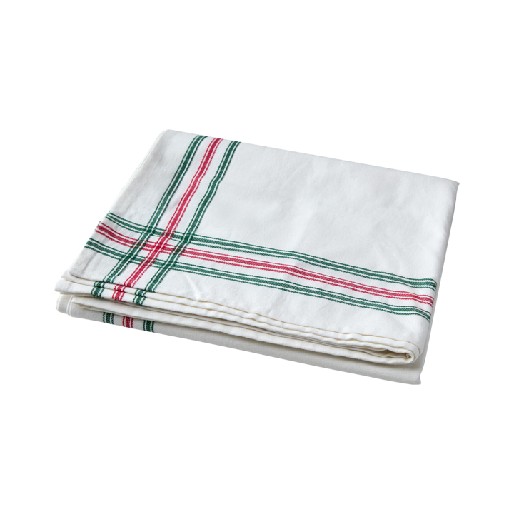 FLISA Bordsduk, Vit/grön /röd – längd: 250 cm, bredd: 150 cm