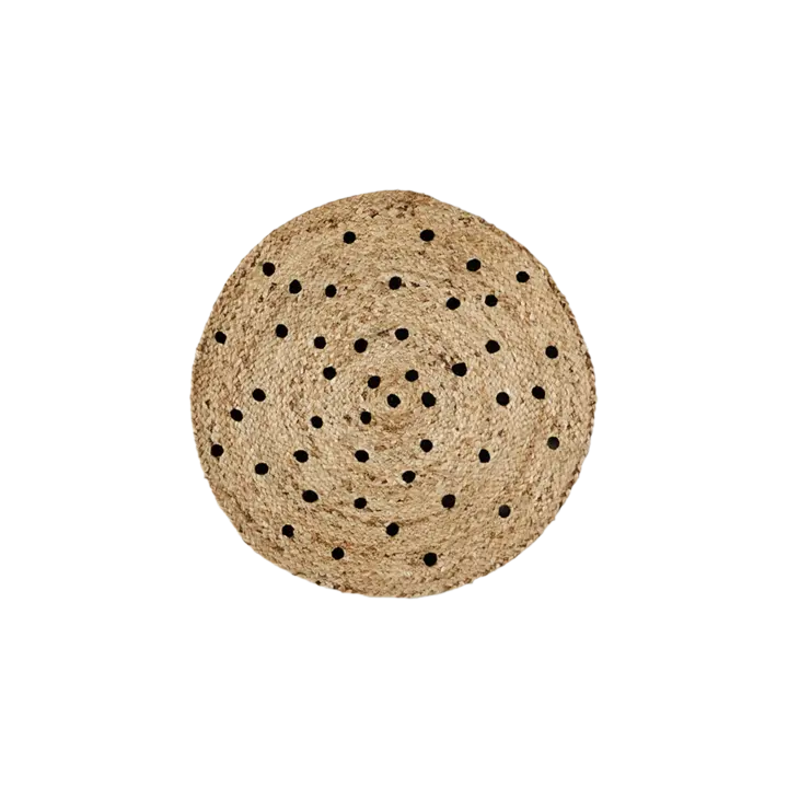 JUNI Matta 60 cm – Natur och svart från Affari of Sweden