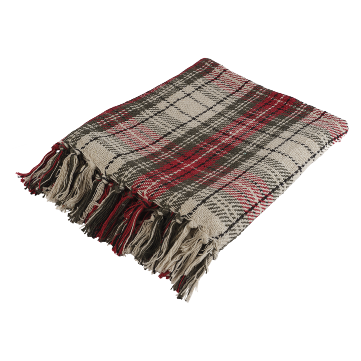 SANNA Filt, Röd – längd: 150 cm, bredd: 130 cm