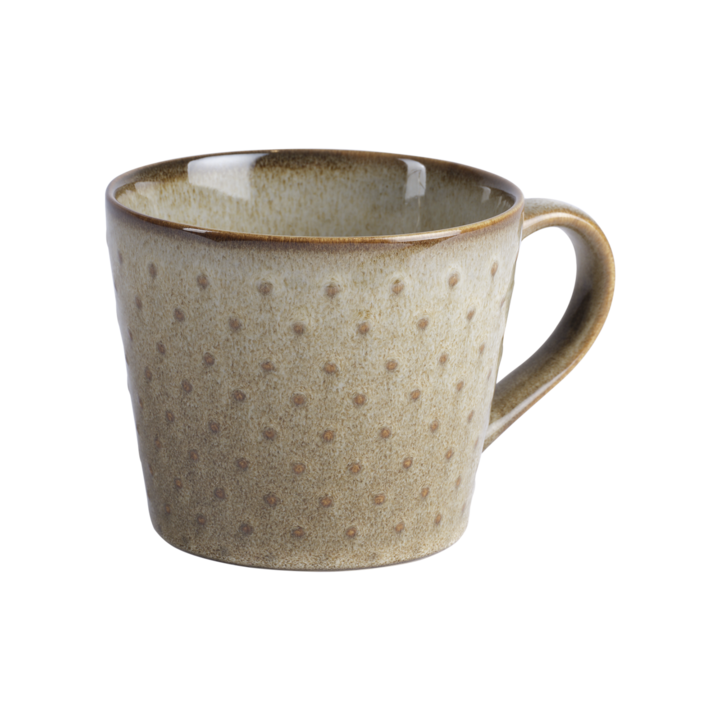 DOTTY Kopp, Mörkbeige – diameter: 10 cm, bredd: 13,5 cm, höjd: 8,5 cm