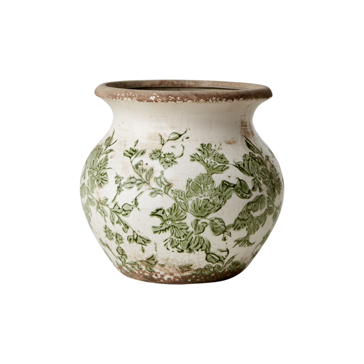 VICTORIA Urna S, Vit/grön – diameter: 10/17 cm, höjd: 16 cm
