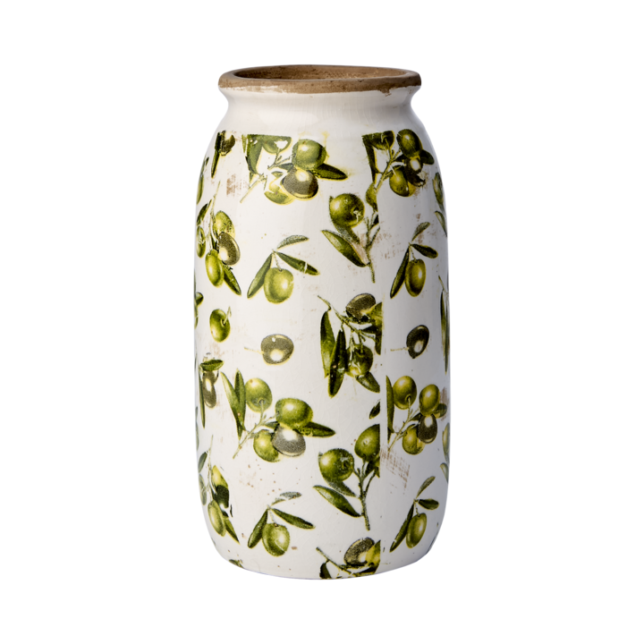 OLIVE Vas, Vit/grön – diameter: 11/13 cm, höjd: 25 cm