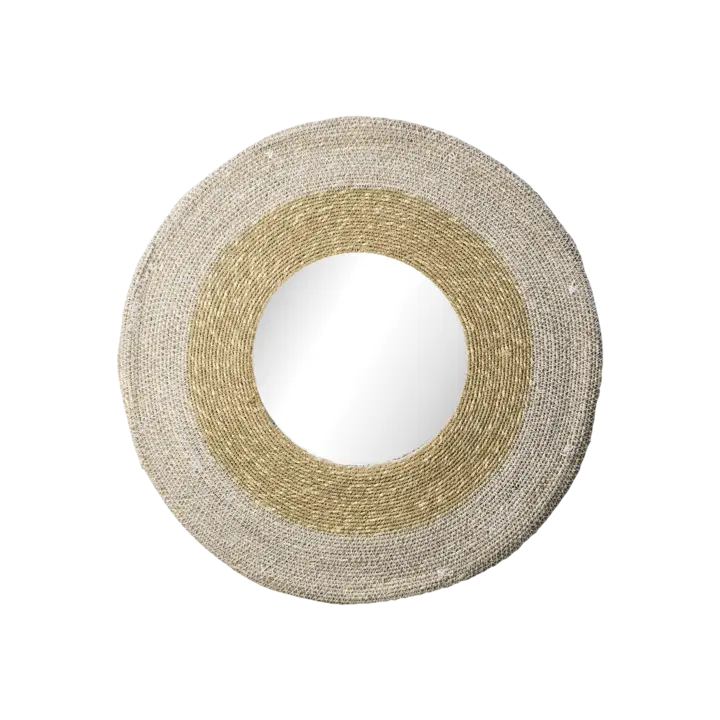 LANDO Spegel 50 cm – Vit och natur från Affari of Sweden