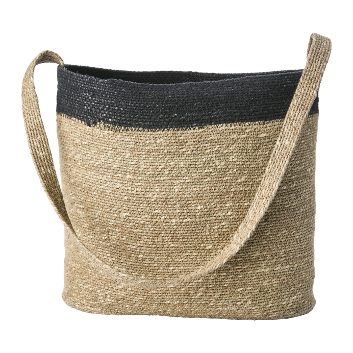 COLLECT Väska, Svart/natur – längd: 40 cm, bredd: 15 cm, höjd: 30/70 cm
