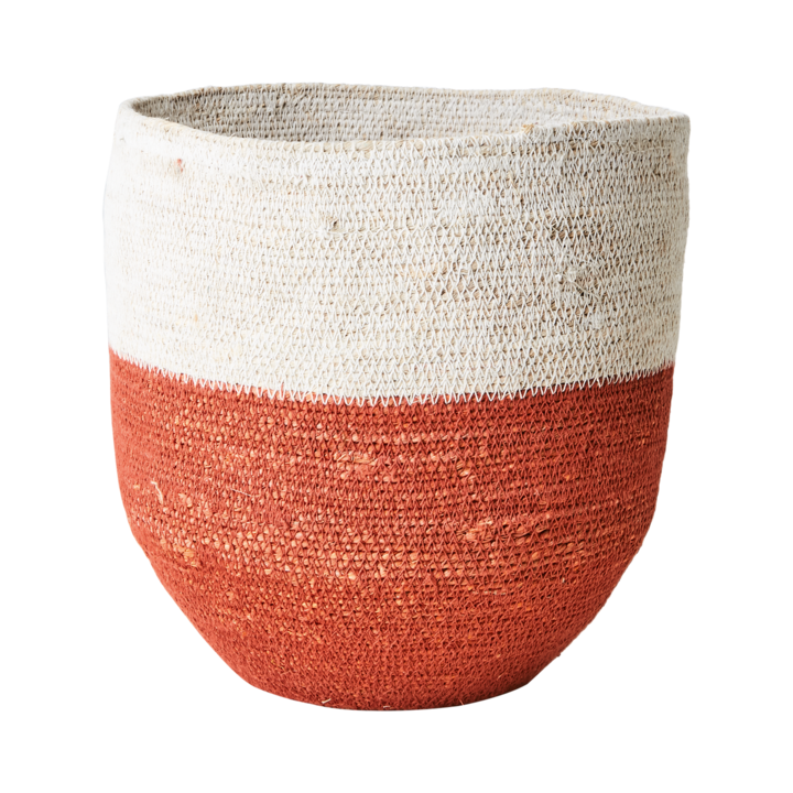 MADIBA Korg, Roströd/vit – diameter: 12/23 cm, höjd: 24 cm