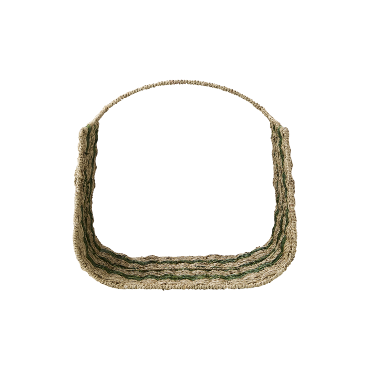COLLECT Vedkorg, Natur/grön – längd: 42 cm, bredd: 42 cm, höjd: 42 cm