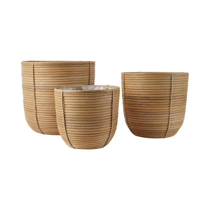 STINA Kruka, set om 3, Natur – diameter 22xH22, diameter 26xH27, diameter: 31 cm, höjd: 31 cm