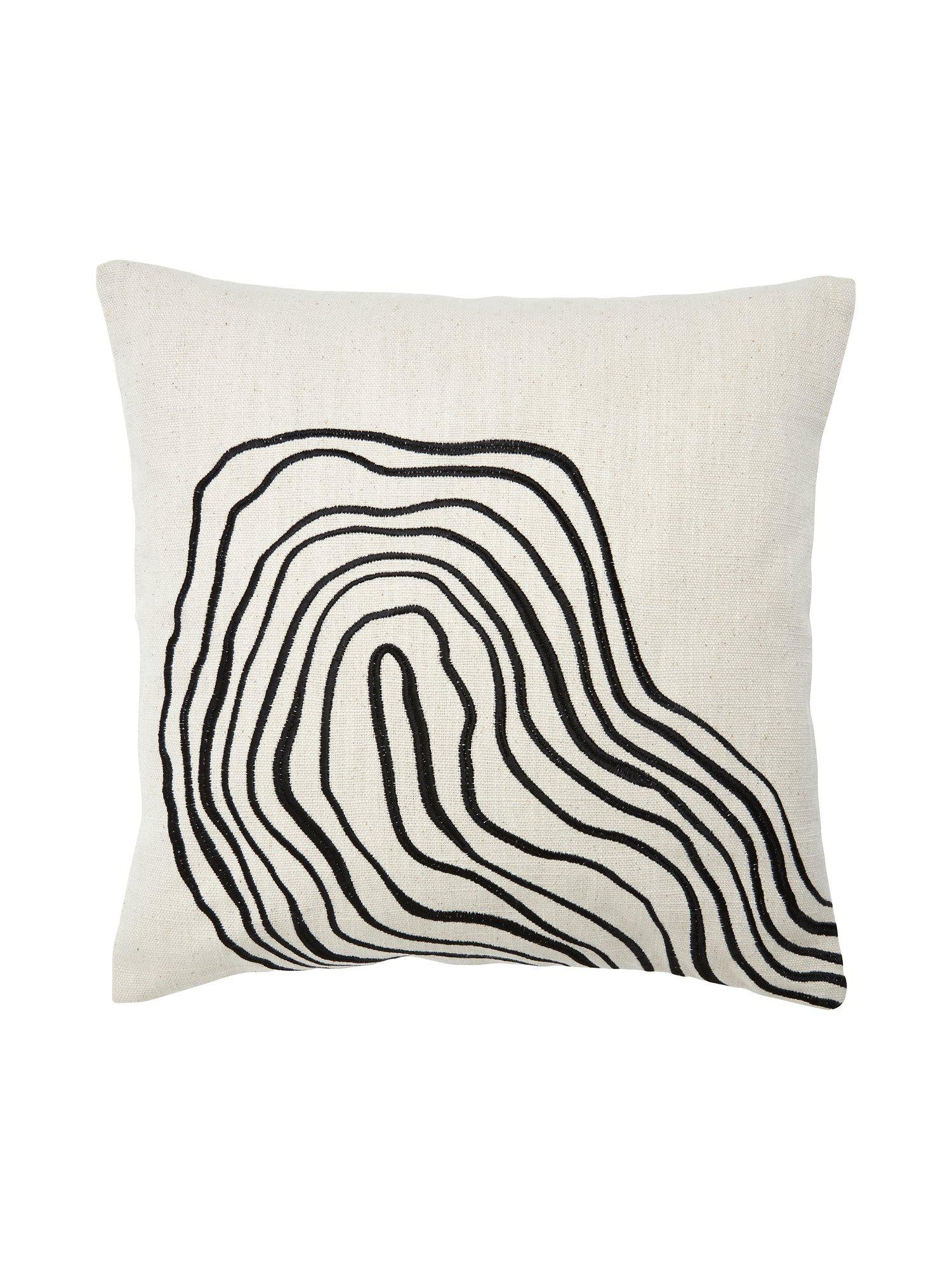 Curve Kuddfodral Svart/vit 45x45cm Svanefors