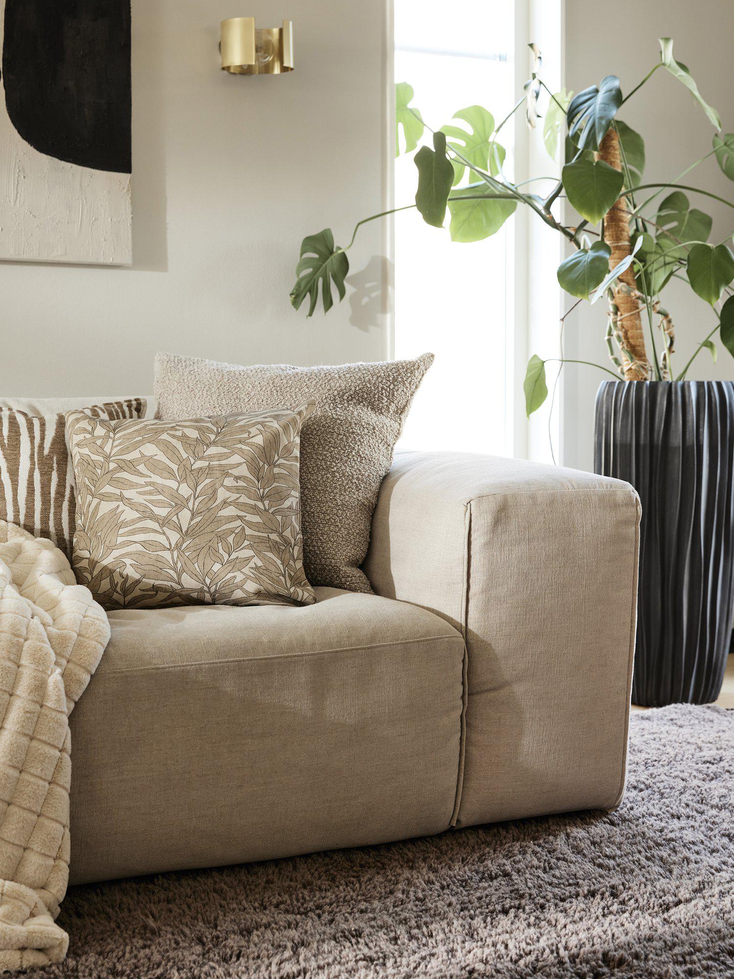 Blad Kuddfodral Beige 45x45cm Svanefors