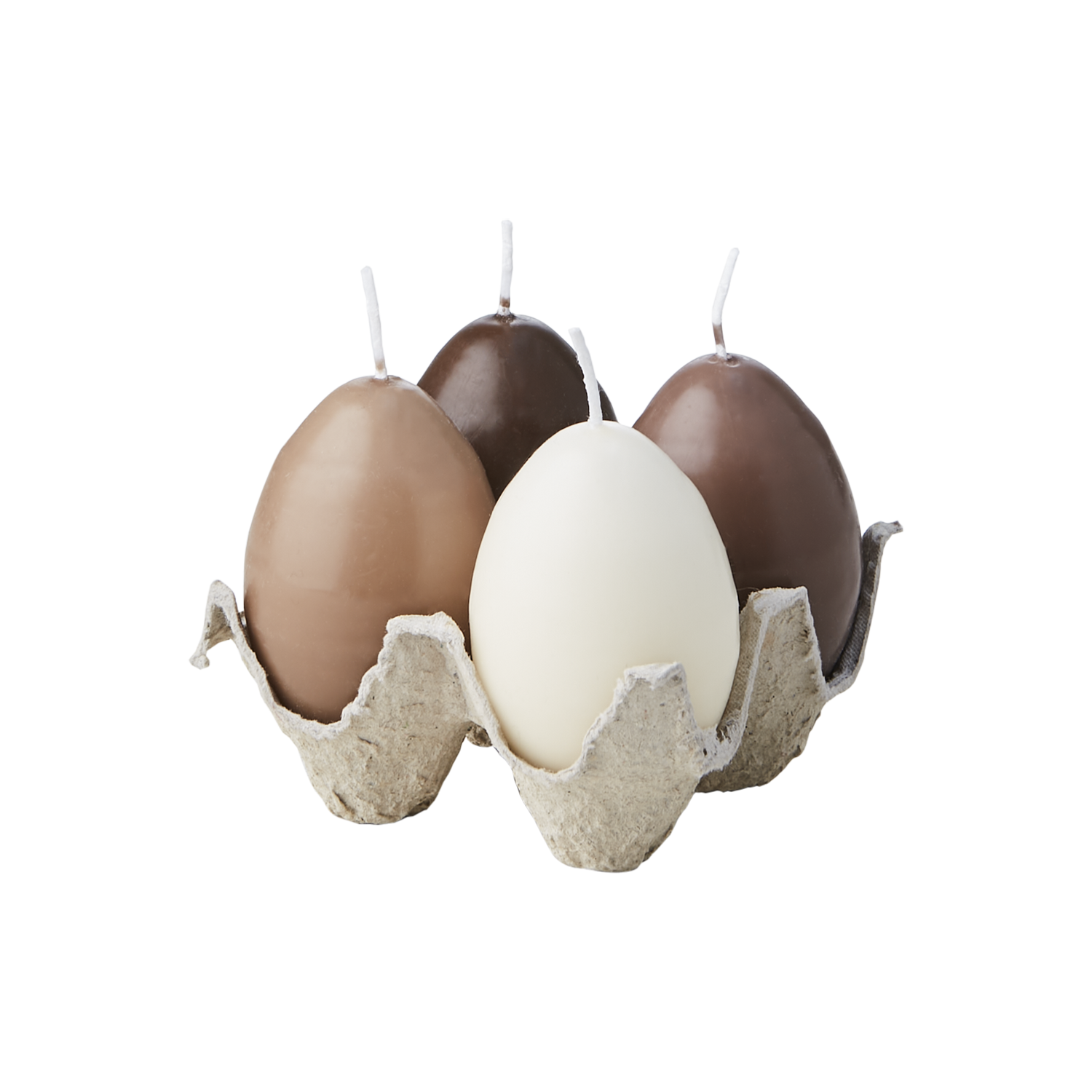 EGG CANDLES Hönsägg, 4-pack, Brun/beige/elfenben Affari of Sweden