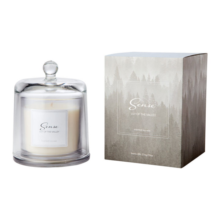 SENSE Doftljus med kupa Lily of the valley, Vit – diameter: 11 cm, höjd: 13 cm