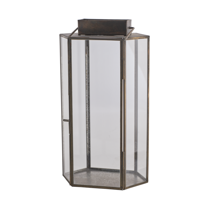ALMA Lykta M, Kopparfärgad – längd: 16,5 cm, bredd: 10,5 cm, höjd: 28,5/33,5 cm