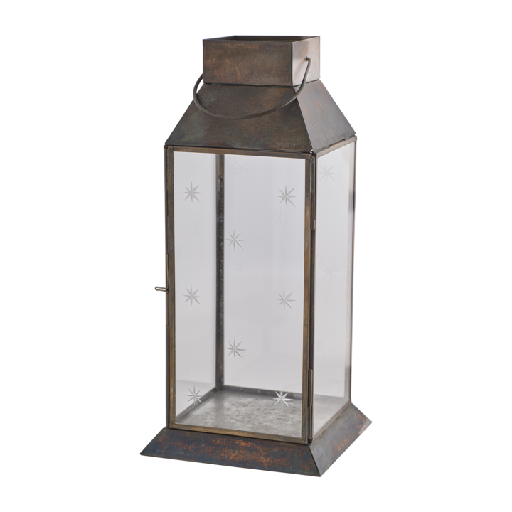 ALMA Lykta, Kopparfärgad – längd: 13,5 cm, bredd: 13,5 cm, höjd: 29,5/35 cm