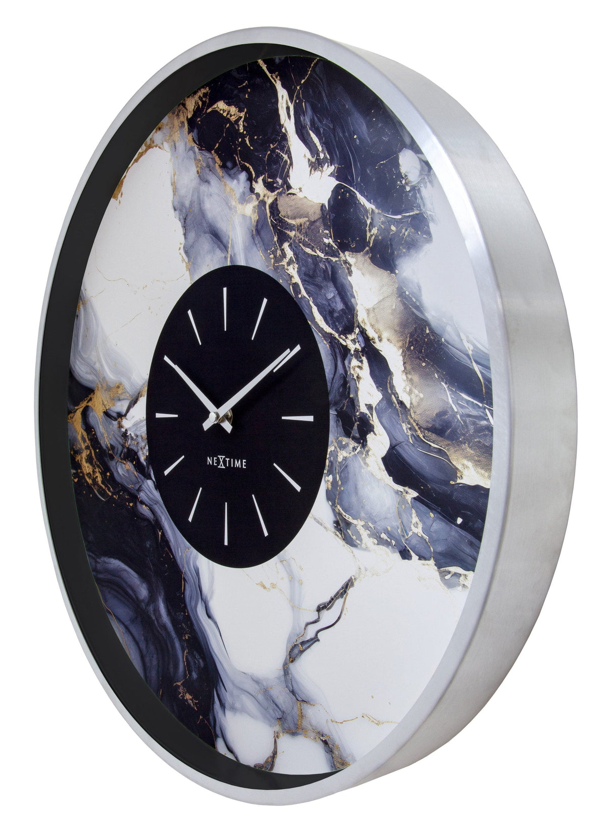 Väggklocka Marble Duo 48 cm Silver/Vit från NeXtime