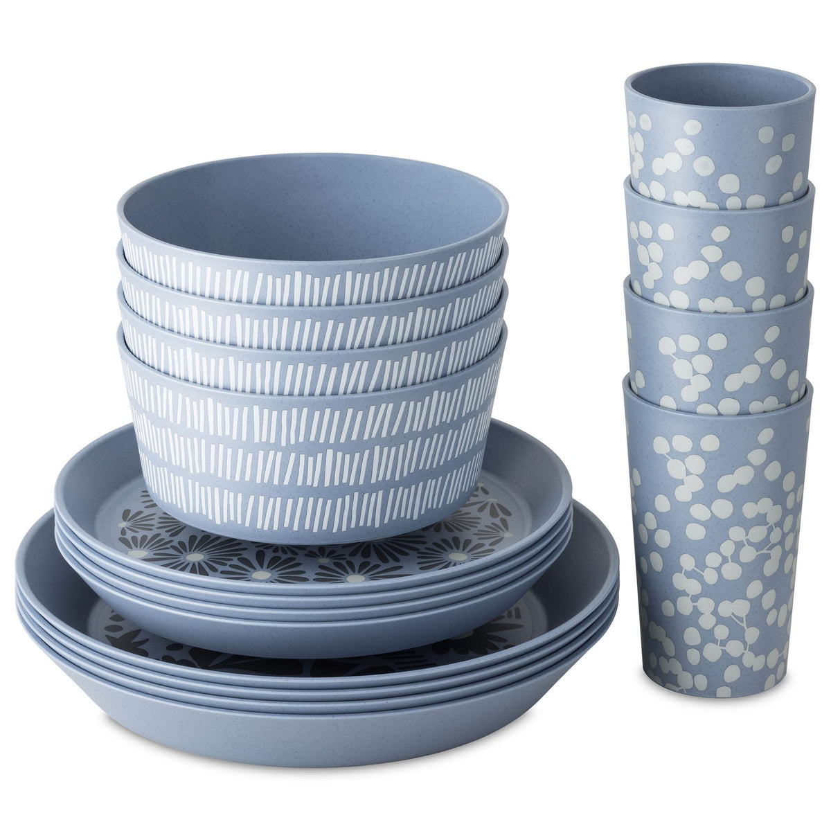 Servis Blomster 16 delar Nature Flower Blue från Koziol