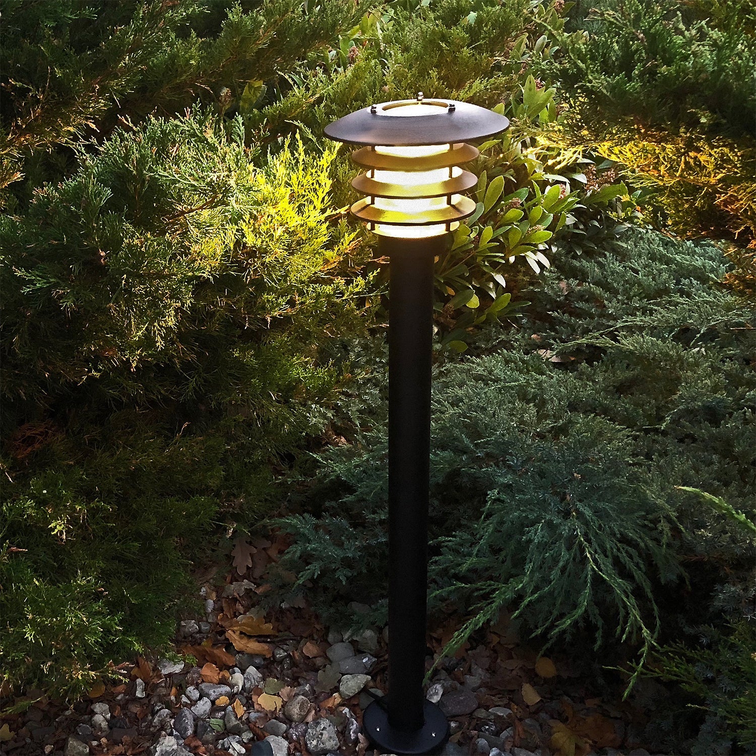 Saturnus (svart) Pollare LightsOn Garden Plug & Play