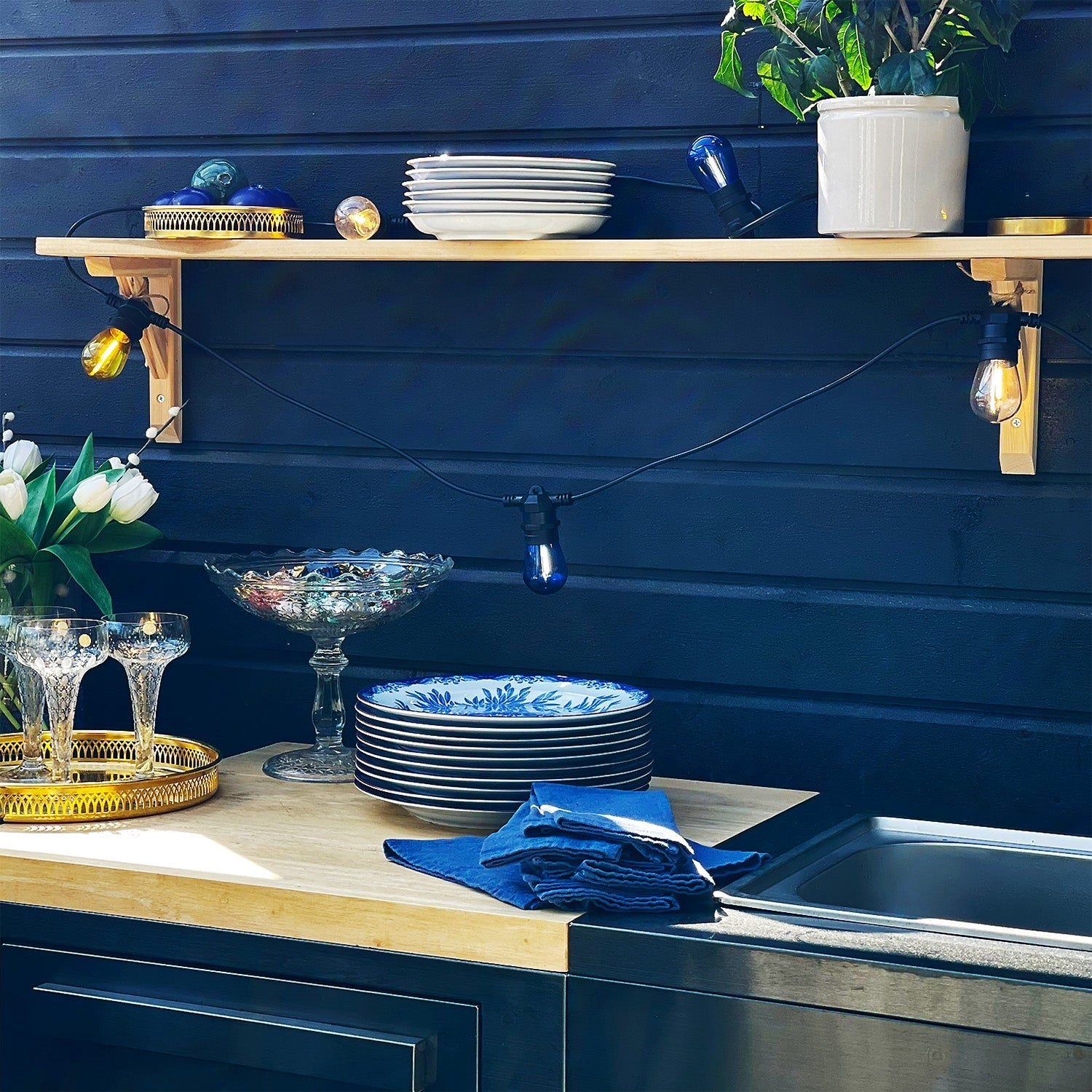 Deco bulb x 5, E27 12V (blå) LightsOn Garden Plug & Play