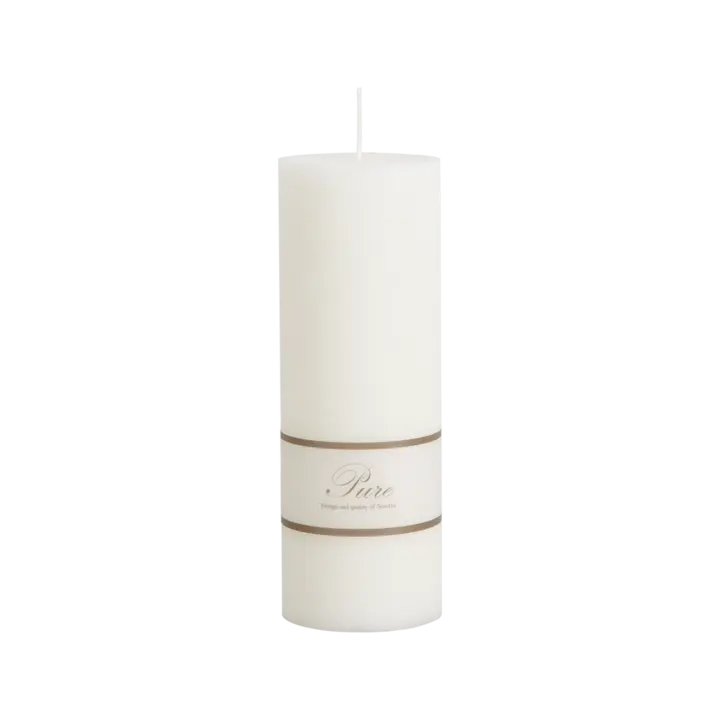PURE Blockljus diameter 7 × 20 cm – Vit från Affari of Sweden
