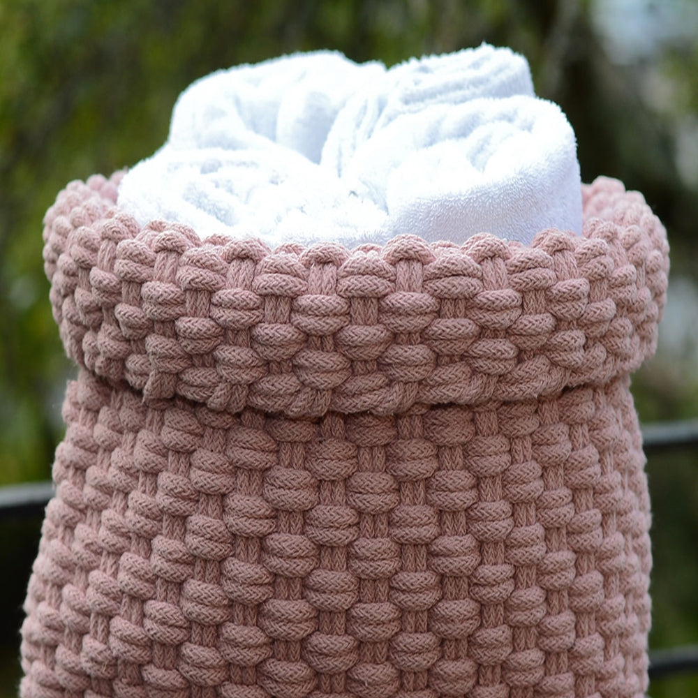 Förvaringskorg Rope Large 35x35 Dusty Pink