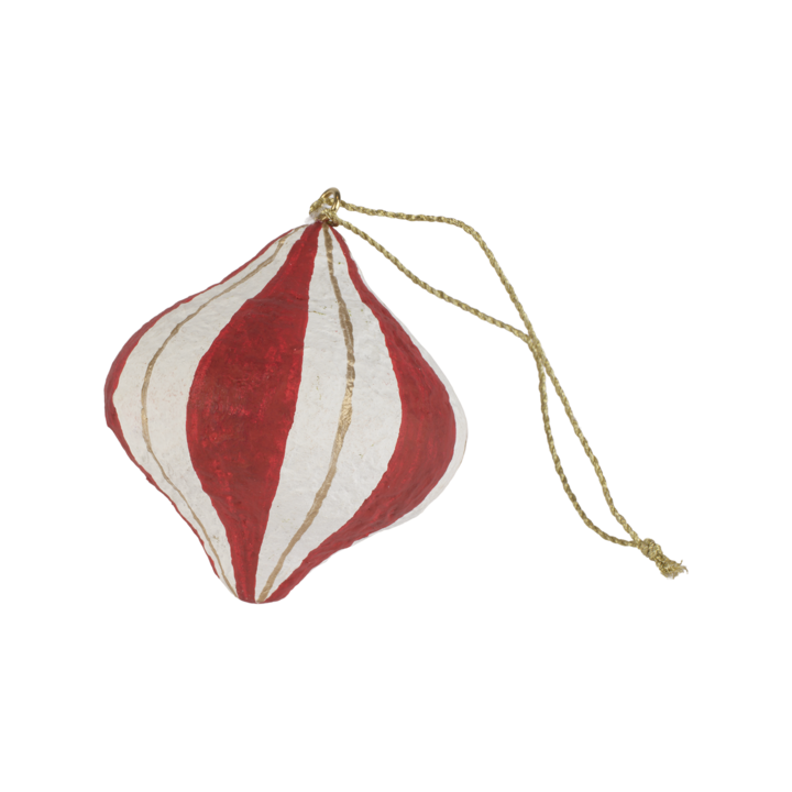 ANNIE Julgransdekoration, Röd/vit – diameter: cirka 8 cm, höjd: cirka 8 cm