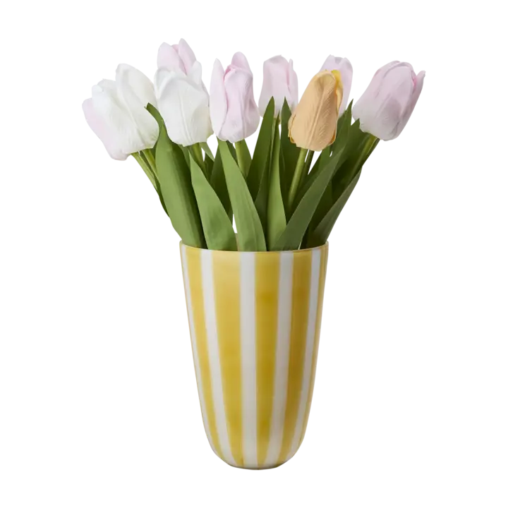 CIRCUS Vas 20 cm – Gul och vit från Affari of Sweden