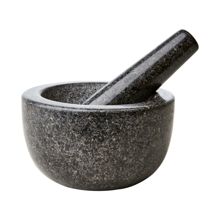 THYME Mortel med stöt, Svart – diameter: 14 cm, höjd: 8 cm