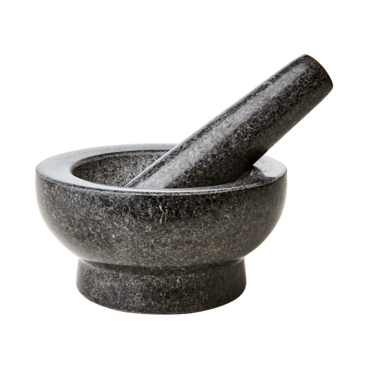 THYME Mortel med stöt, Svart – diameter: 14 cm, höjd: 7 cm