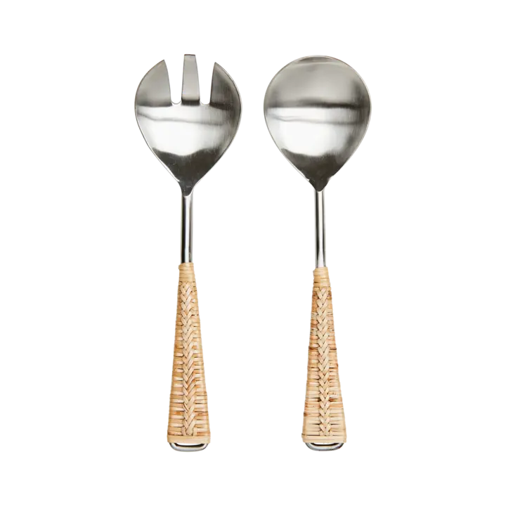 ODIN Salladsbestick 27 cm – Silverfärgad och natur från Affari of Sweden