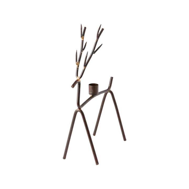 OH DEER Ljusstake 20 × 9 × 30 cm – Rost/mässingsfärgad från Affari of Sweden