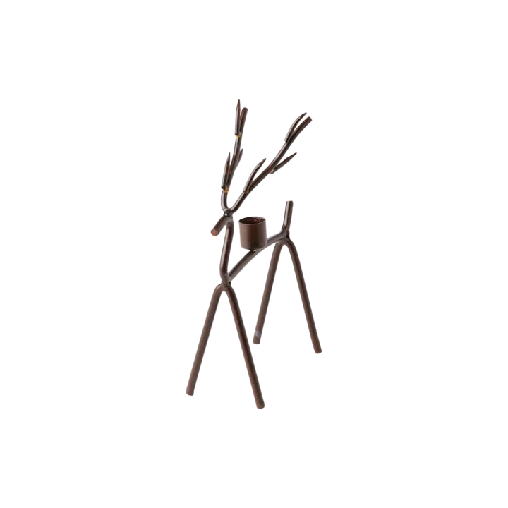 OH DEER Ljusstake 17 × 7 × 24 cm – Rost/mässingsfärgad från Affari of Sweden