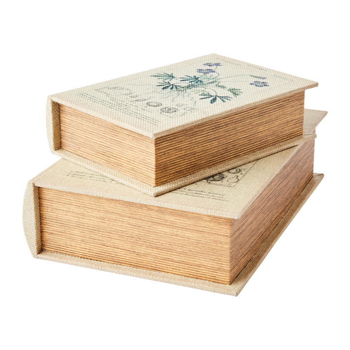 BROOKE Låda, set om 2, Natur – längd: 27 cm, bredd: 19 cm, höjd: 7 cm, längd: 20 cm, bredd: 14 cm, höjd: 5 cm