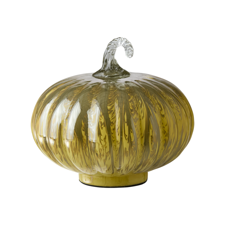 PUMPKIN Dekoration M, Gul – diameter: 19 cm, höjd: 16 cm