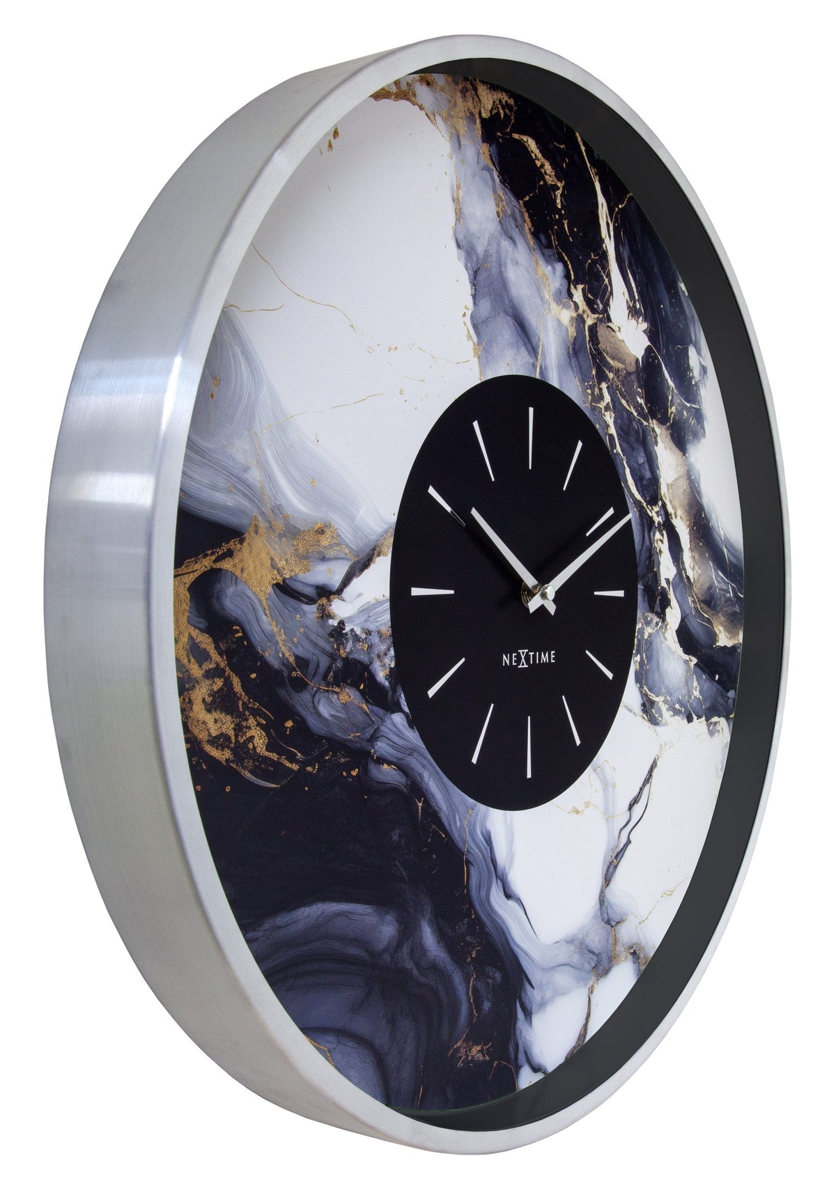 Väggklocka Marble Duo 48 cm Silver/Vit från NeXtime