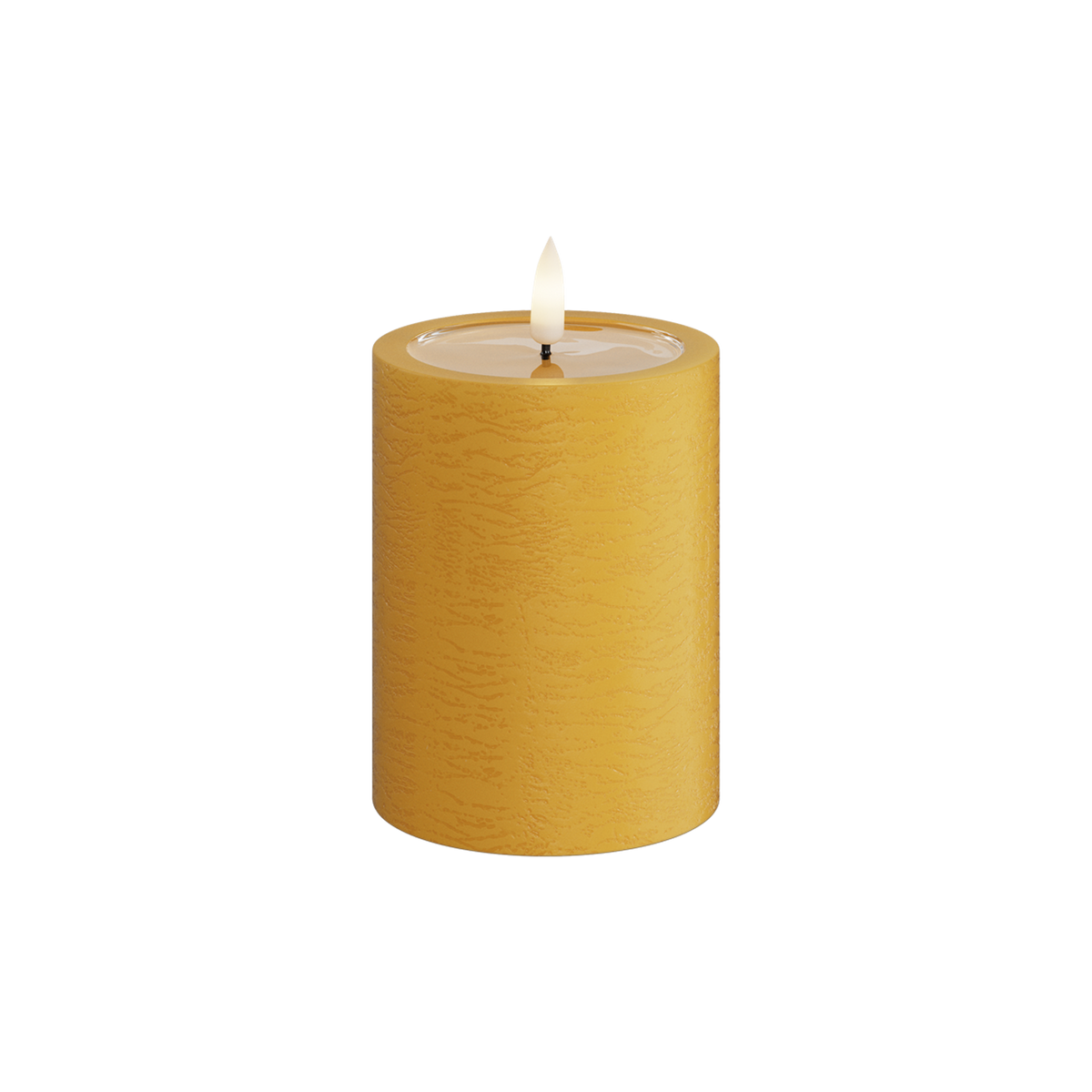 Blockljus Unique LED Currygul 7,5x10 cm från Unique Candles