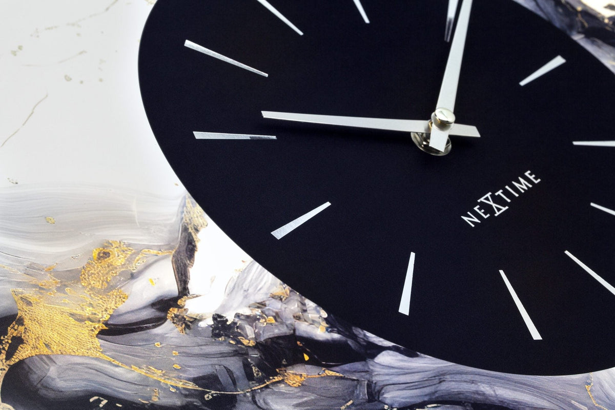 Väggklocka Marble Duo 48 cm Silver/Vit från NeXtime